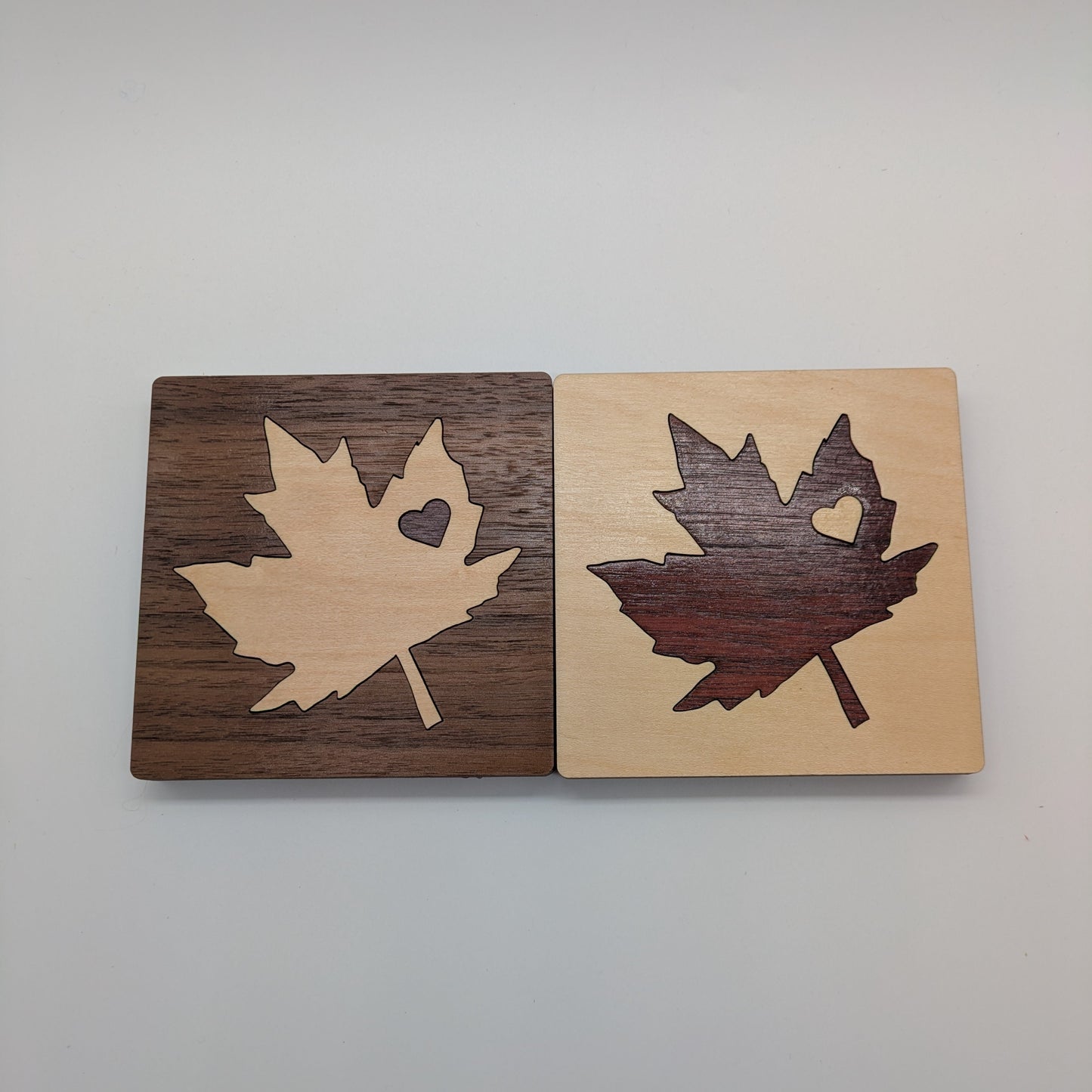Coasters - Wooden Maple Leaf
