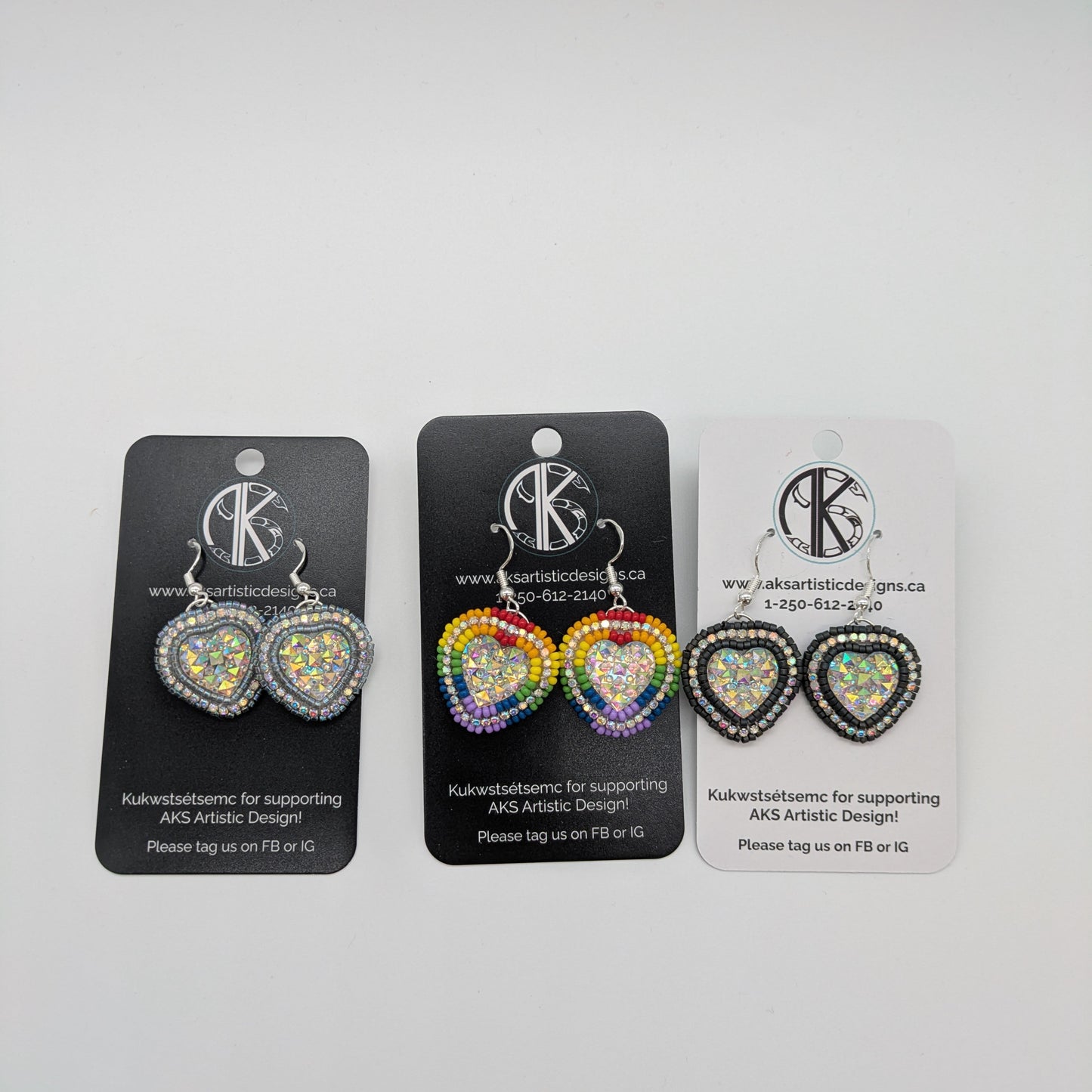 Earrings - Beaded Hearts