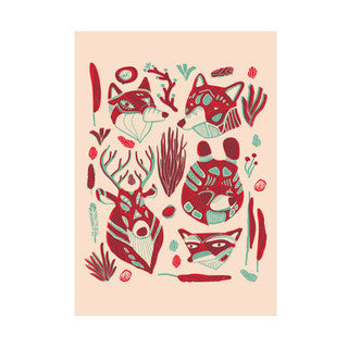Postcard-Woodland Animals