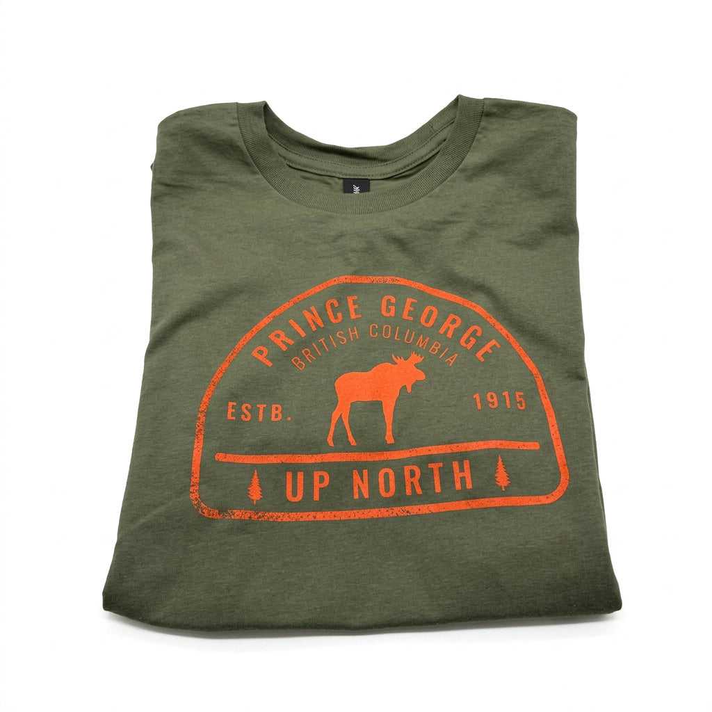 T-Shirt - Green/Orange Up North