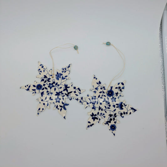 Patterned Snowflake Pottery Ornament