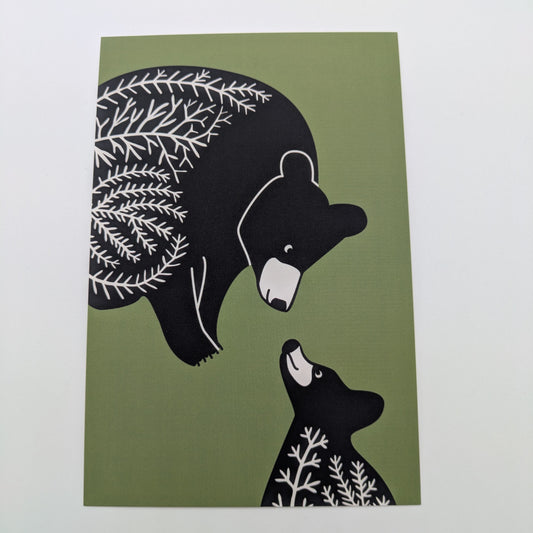 Postcard - Mama & Baby Black Bear