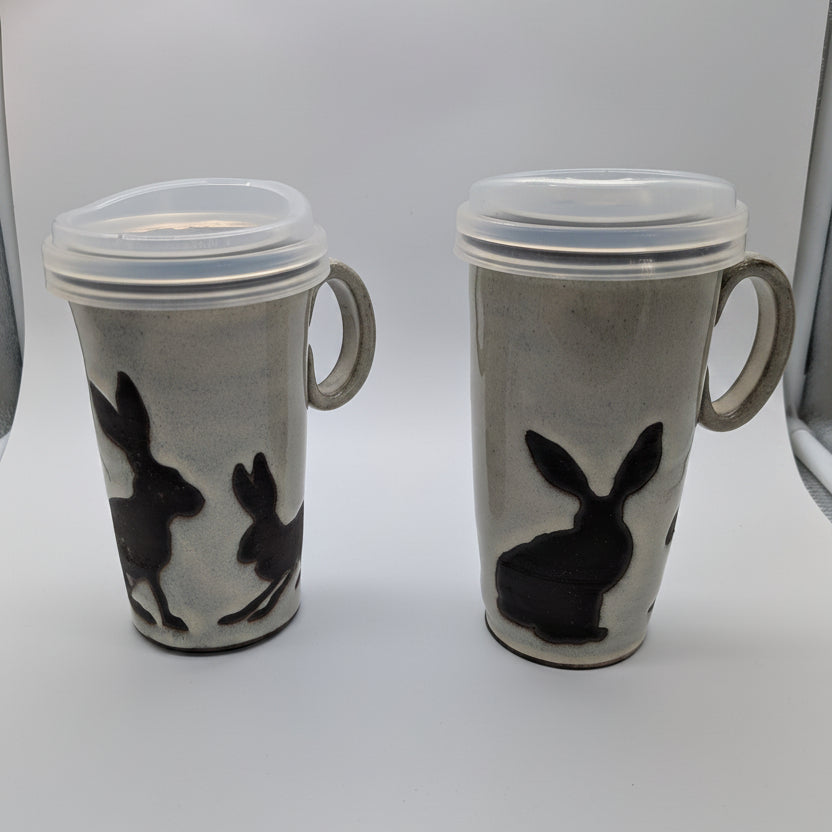 Pottery Travel Mug - Rabbits