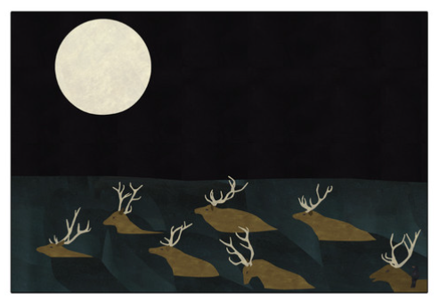 Postcard - Elk Crossing