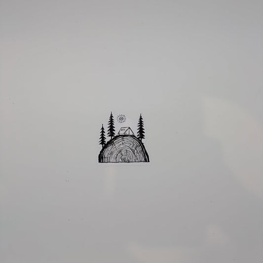 Sticker - Tent & Tree Log