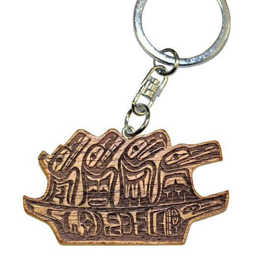 Spirit Wood Keychain - Animal Journey by Ben Houstie