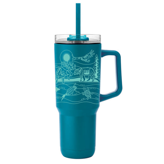 Water Bottle - All My Relatives with Straw
