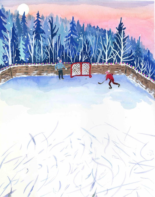 Emily Wilson - Outdoor Rink Hockey Greeting Card